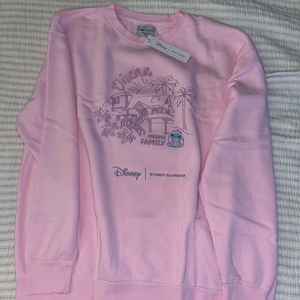 Disney Stoney Clover Lane Pink Lilo & Stitch Sweatshirt Crewneck L/XL